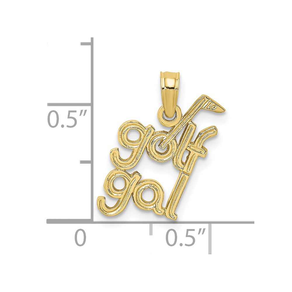 FJC Finejewelers 10 kt Yellow Gold Solid Polished GOLF GAL Charm 17 x 10 mm