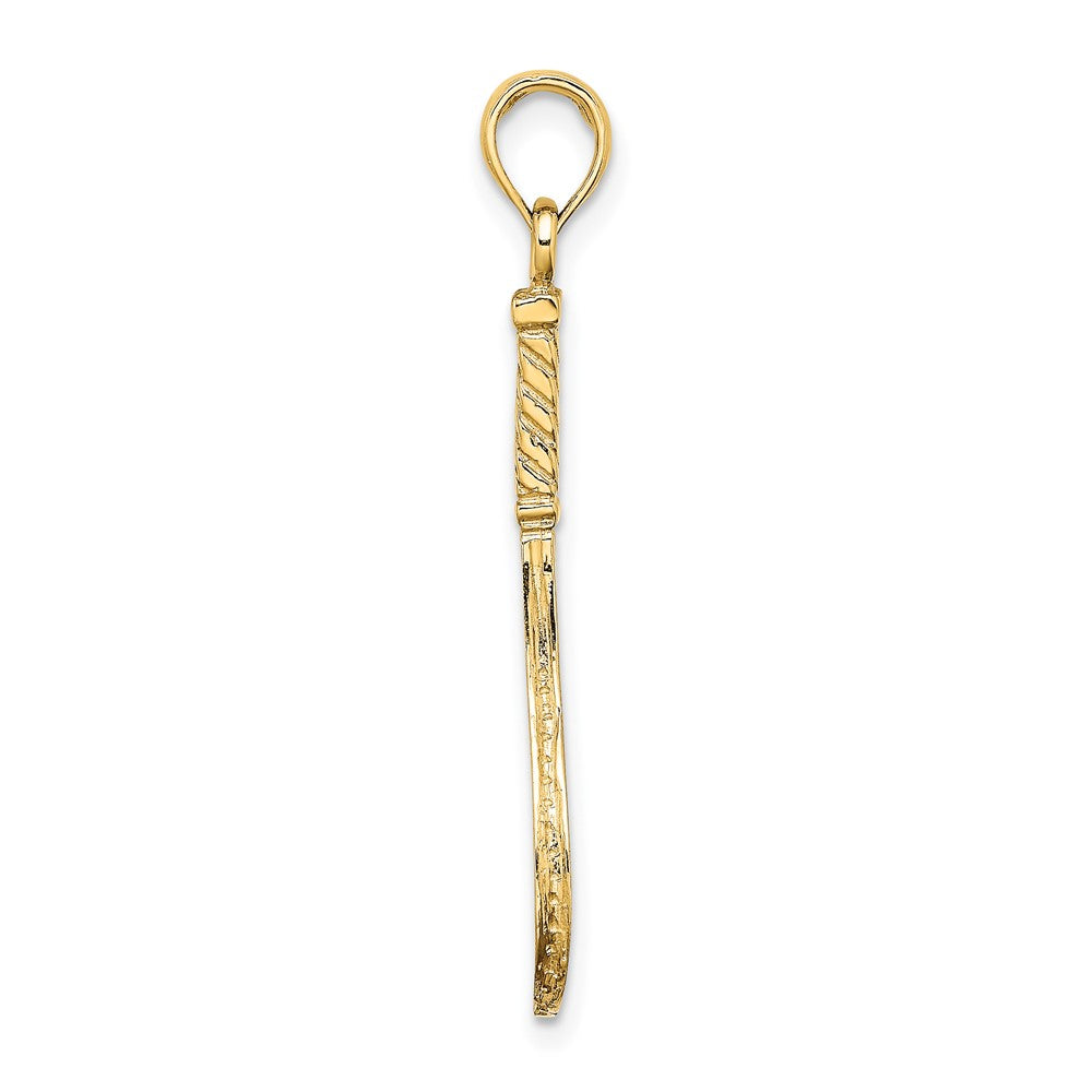FJC Finejewelers 10 kt Yellow Gold Solid Polished 3-D Tennis Racquet Charm 28 x 9 mm
