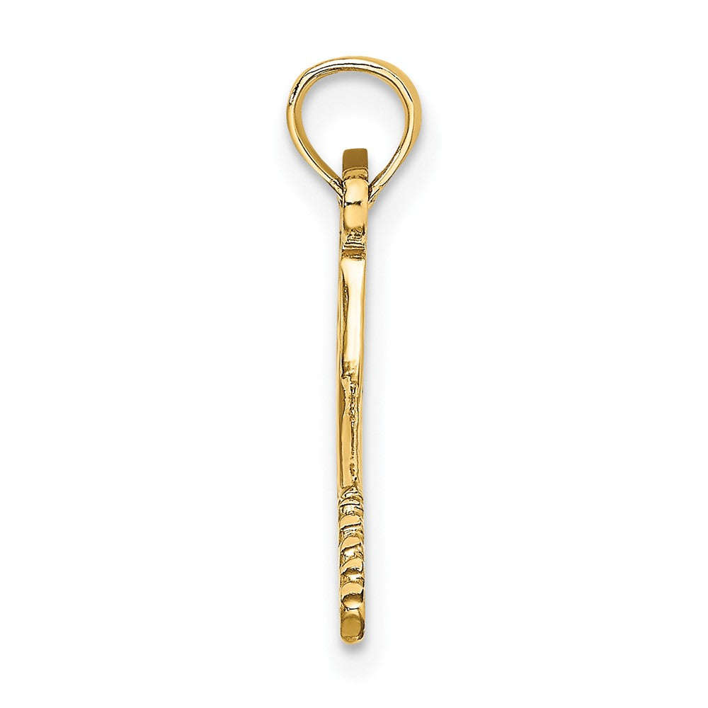 FJC Finejewelers 10 kt Yellow Gold Solid Polished 3-D Tennis Racquet Charm 7 x 23 mm