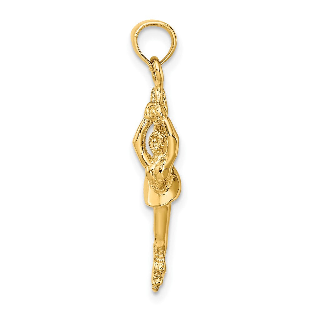 FJC Finejewelers 10 kt Yellow Gold Solid Polished 3-D Figure Skater Charm 21 x 6 mm