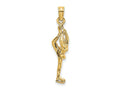 FJC Finejewelers 10 kt Yellow Gold Solid Polished 3-D Figure Skater Charm 21 x 6 mm