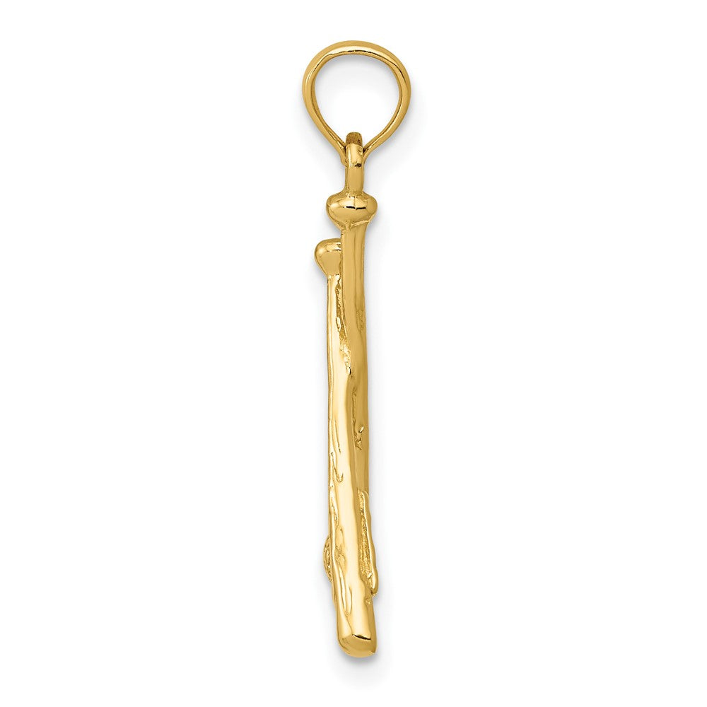 FJC Finejewelers 10 kt Yellow Gold Polished Open-Backed Bats and Baseball Charm 24 x 10 mm