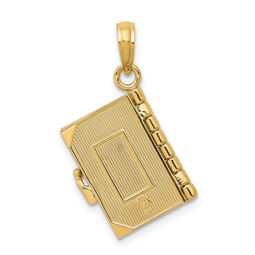 FJC Finejewelers 10 kt Yellow Gold 3D Lords Prayer Bible Charm 25 x 11 mm