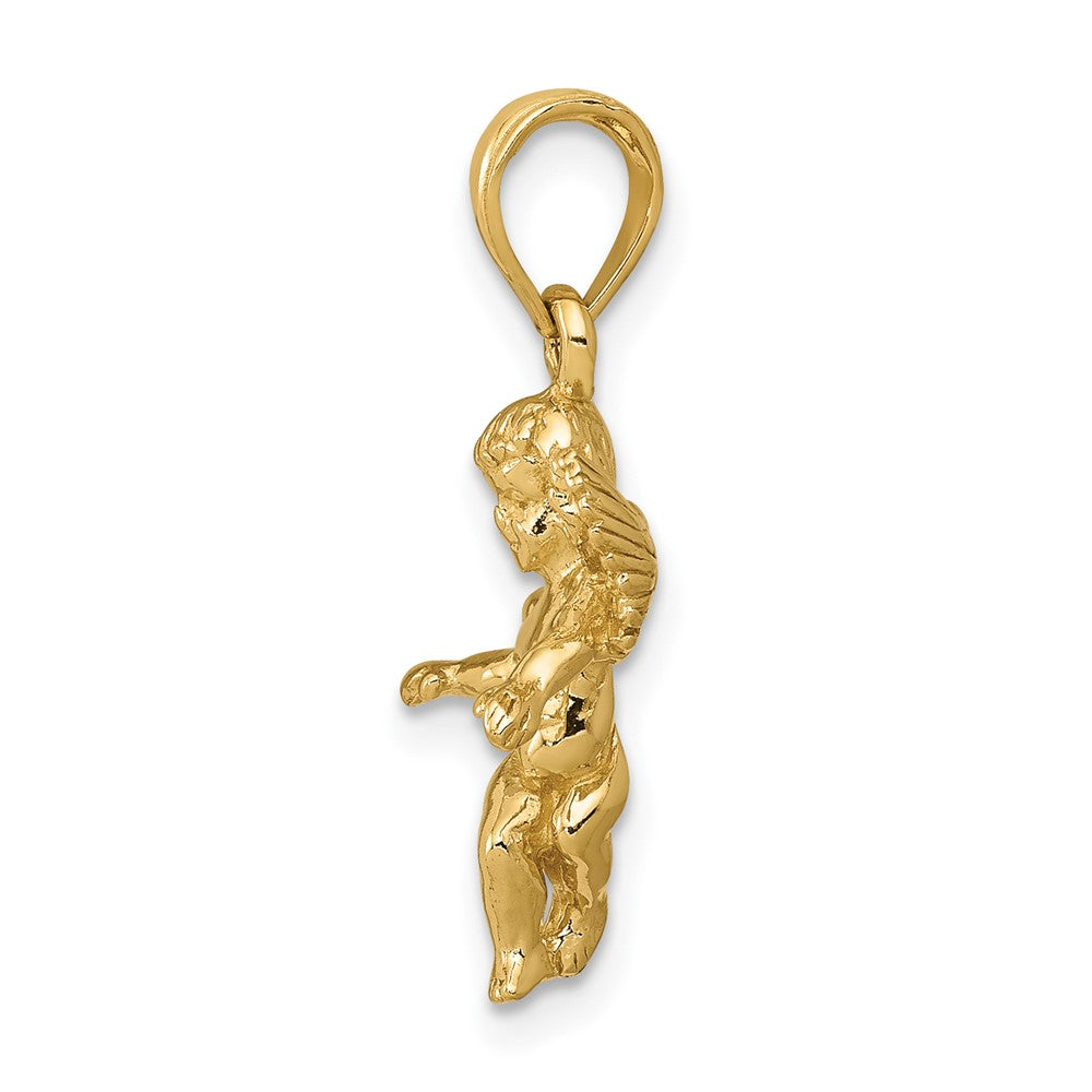 FJC Finejewelers 10 kt Yellow Gold 3D Polished Solid Angel Charm 21 x 14 mm