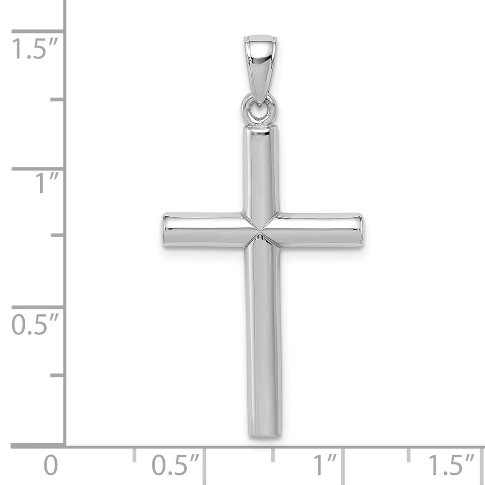 FJC Finejewelers 10 kt White Gold Themed Polished Cross Charm 35 mm x 18 mm