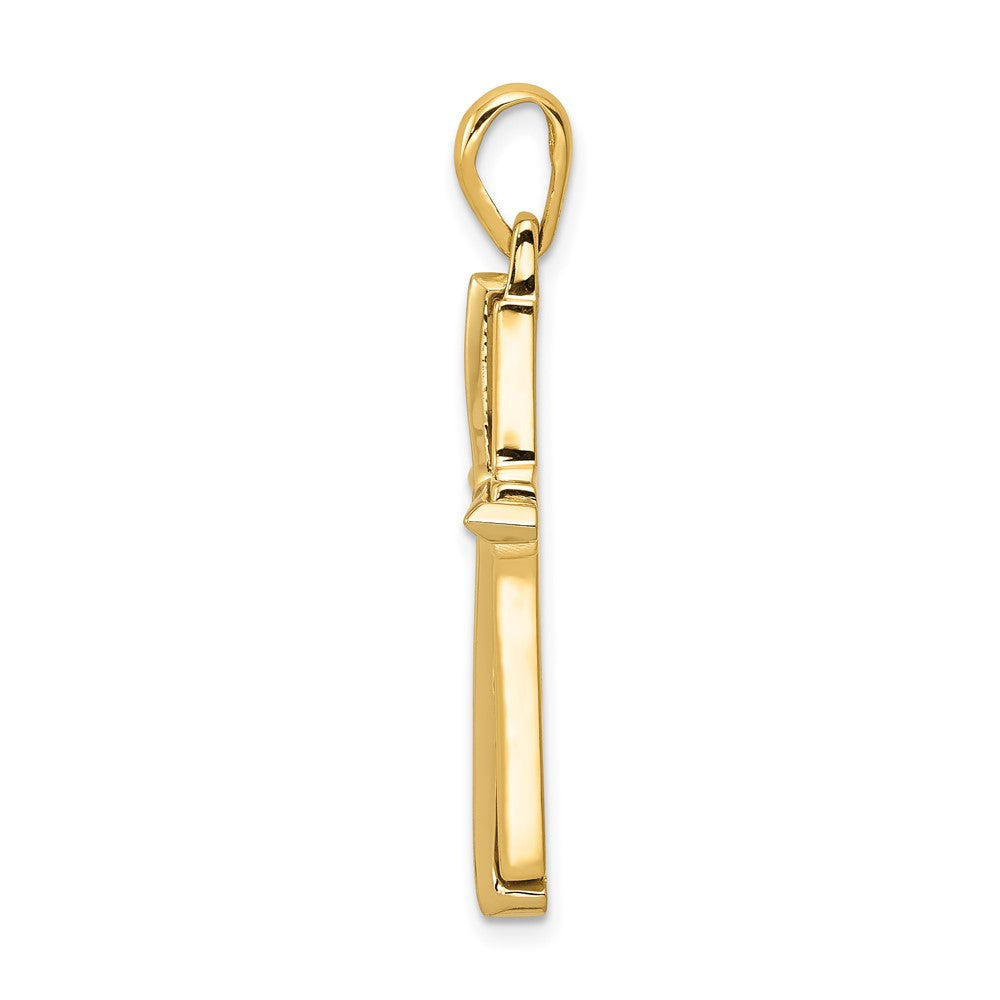 FJC Finejewelers 10 kt Two Tone Gold Two-tone Fancy Cross Charm 35 x 18 mm