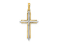 FJC Finejewelers 10 kt Two Tone Gold Two-tone Fancy Cross Charm 35 x 18 mm