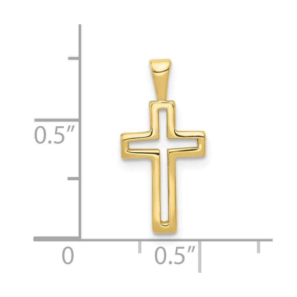 FJC Finejewelers 10 kt Yellow Gold Cross Charm 19 x 10 mm