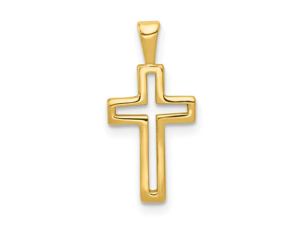 FJC Finejewelers 10 kt Yellow Gold Cross Charm 19 x 10 mm