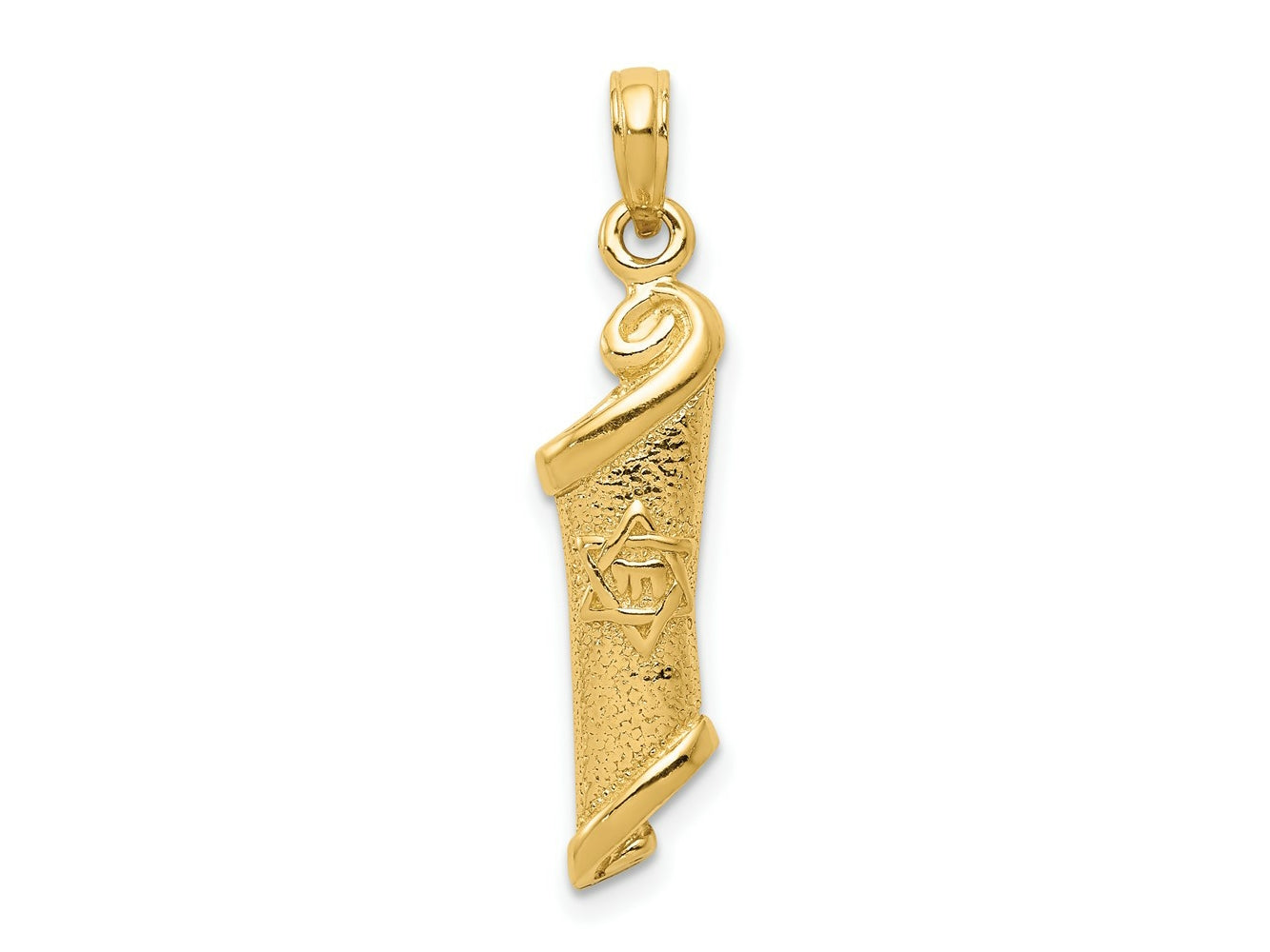 FJC Finejewelers 10 kt Yellow Gold Torah with Star of David Charm 30 x 6 mm