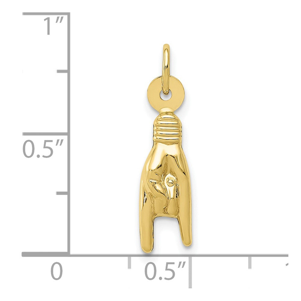 FJC Finejewelers 10 kt Yellow Gold Rock On Sign Charm 22 x 5 mm