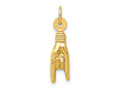 FJC Finejewelers 10 kt Yellow Gold Rock On Sign Charm 22 x 5 mm