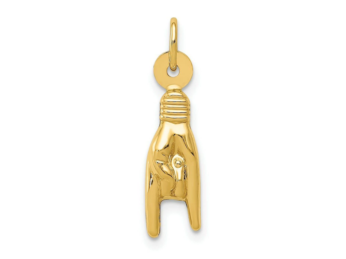 FJC Finejewelers 10 kt Yellow Gold Rock On Sign Charm 22 x 5 mm