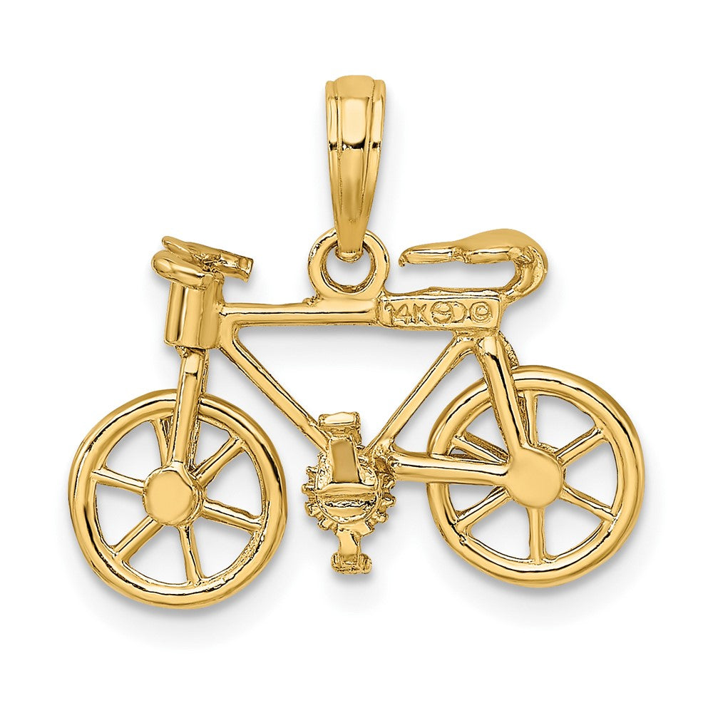 FJC Finejewelers 10 kt Yellow Gold 3-D Moveable Bicycle Charm 13 x 8 mm