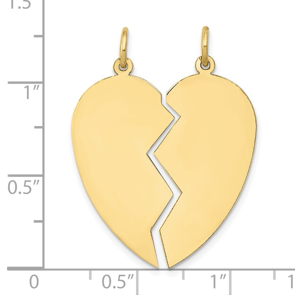 FJC Finejewelers 10 kt Yellow Gold 2 piece Heart Charm Set 33 x 24 mm