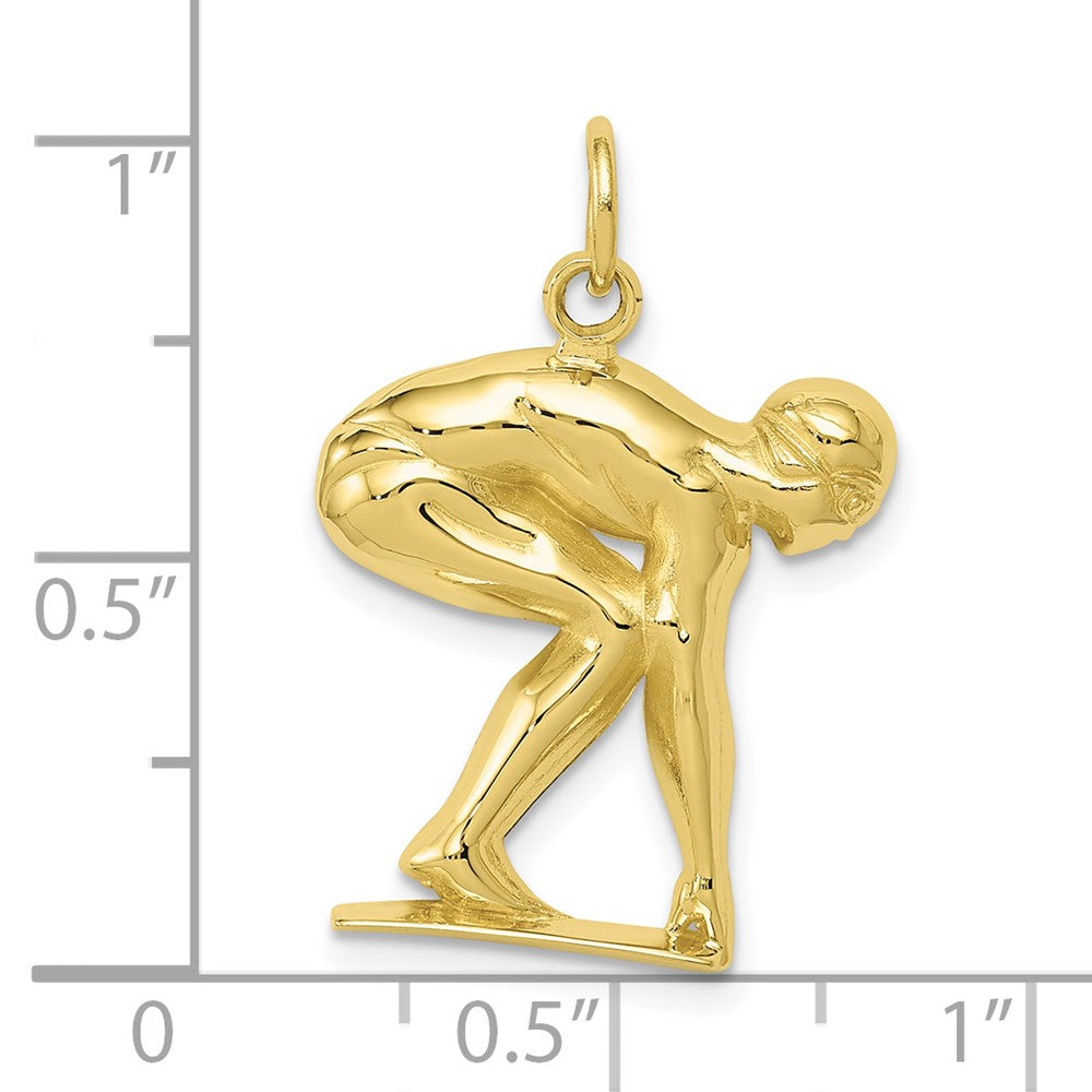 FJC Finejewelers 10 kt Yellow Gold Swimmer/diver Charm 26 x 18 mm