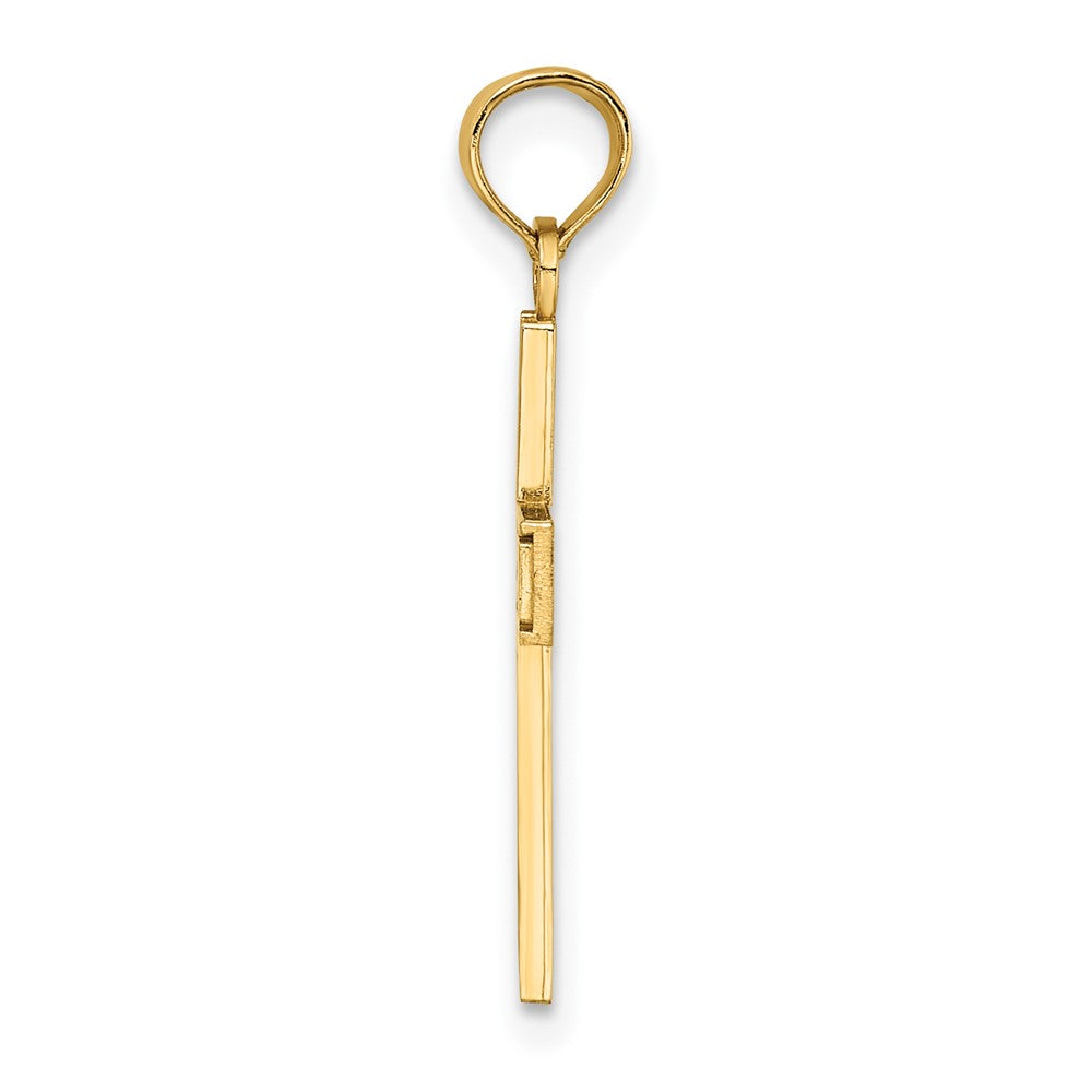 FJC Finejewelers 10 kt Yellow Gold RN Caduceus Cross Charm 18 x 12 mm