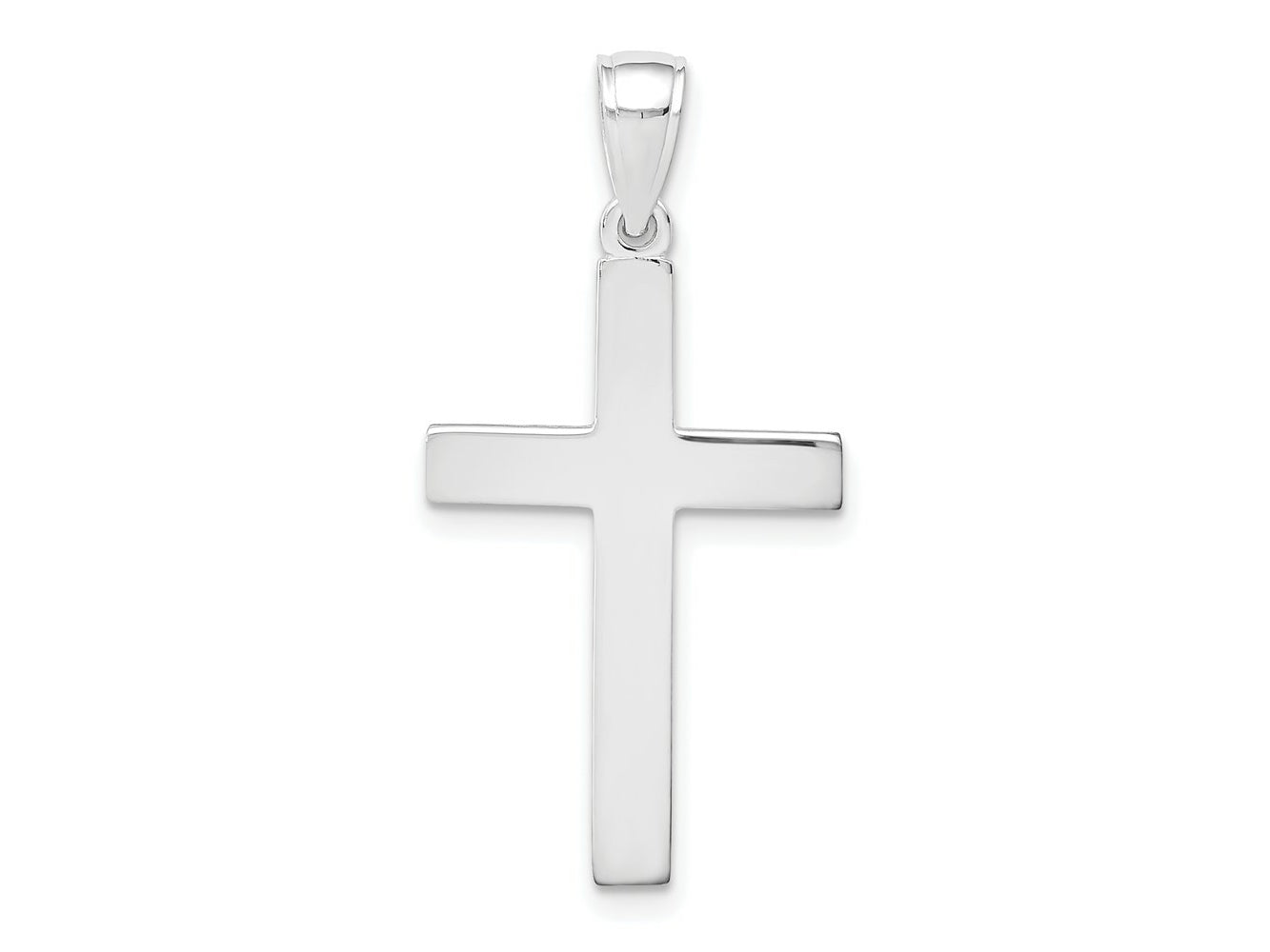 FJC Finejewelers 10 kt White Gold Themed Cross Charm 50.25 mm x 15 mm