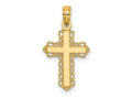 FJC Finejewelers 10 kt Yellow Gold Budded Cross Charm 23 x 11 mm