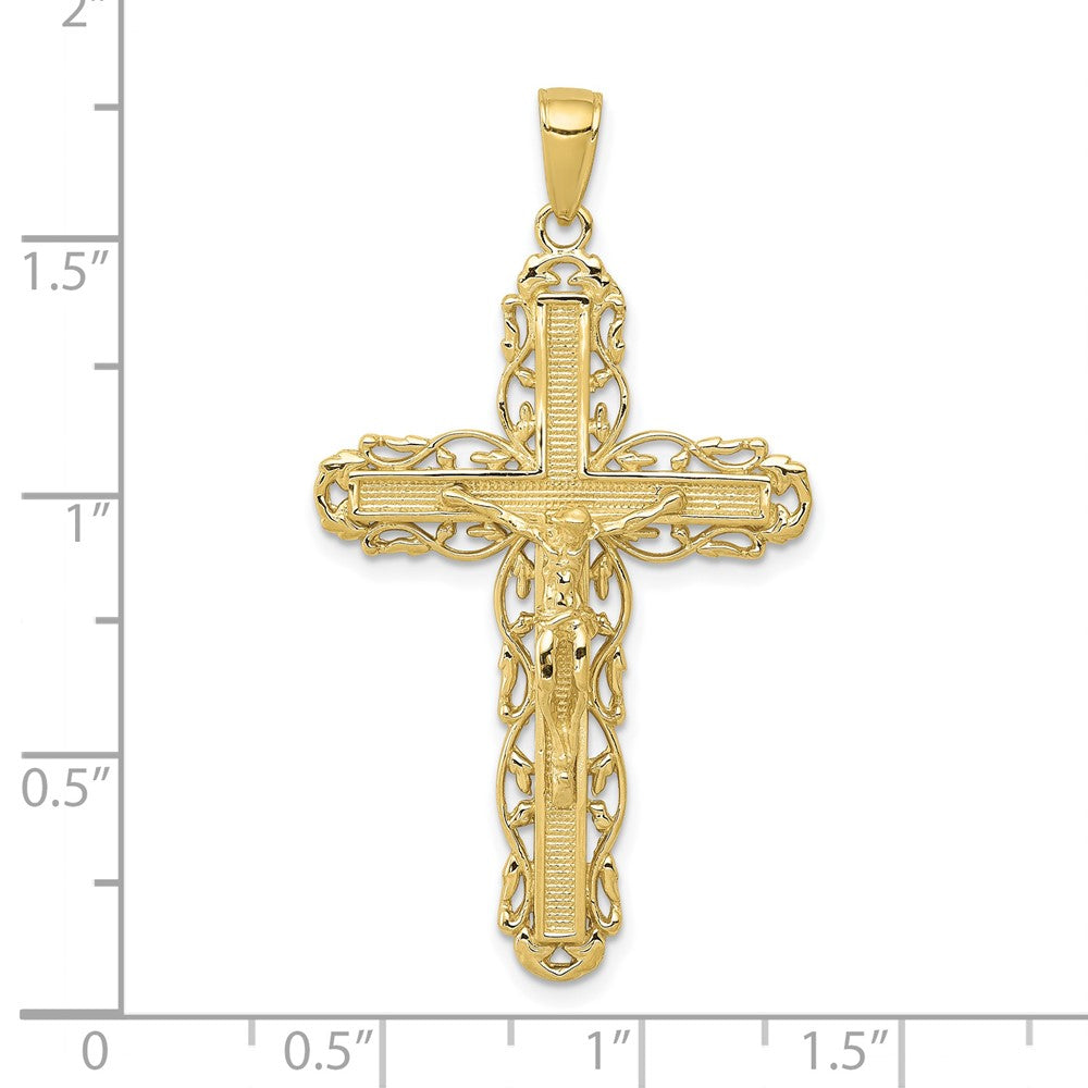 FJC Finejewelers 10 kt Yellow Gold Crucifix Charm 44 x 24 mm