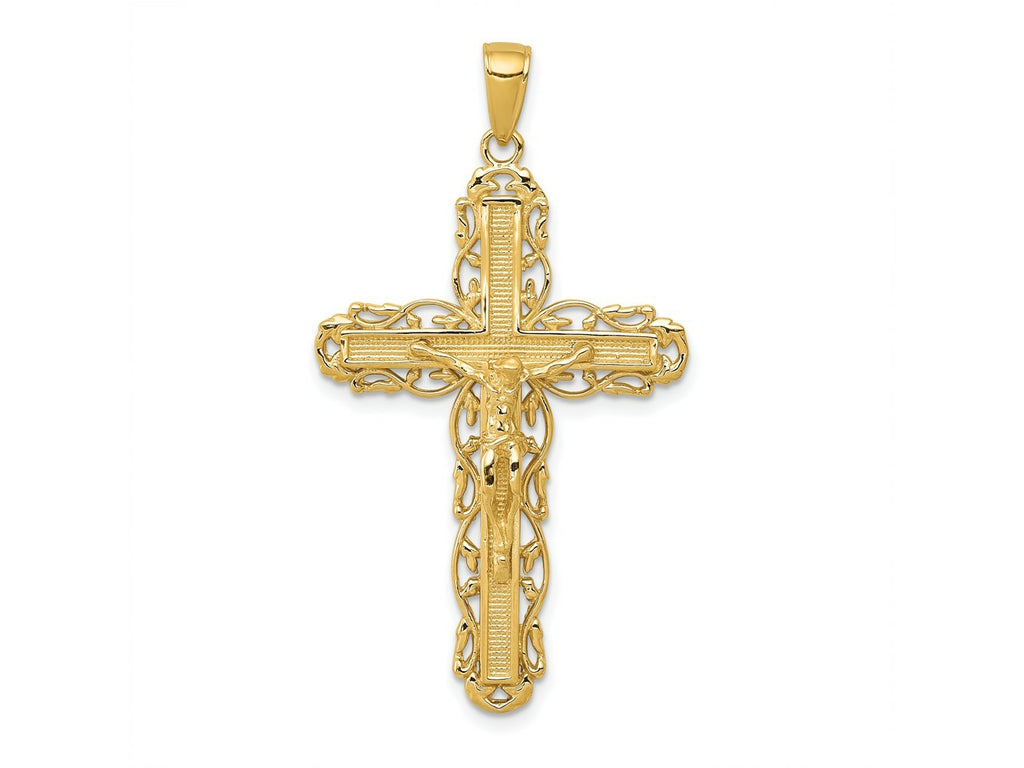 FJC Finejewelers 10 kt Yellow Gold Crucifix Charm 44 x 24 mm
