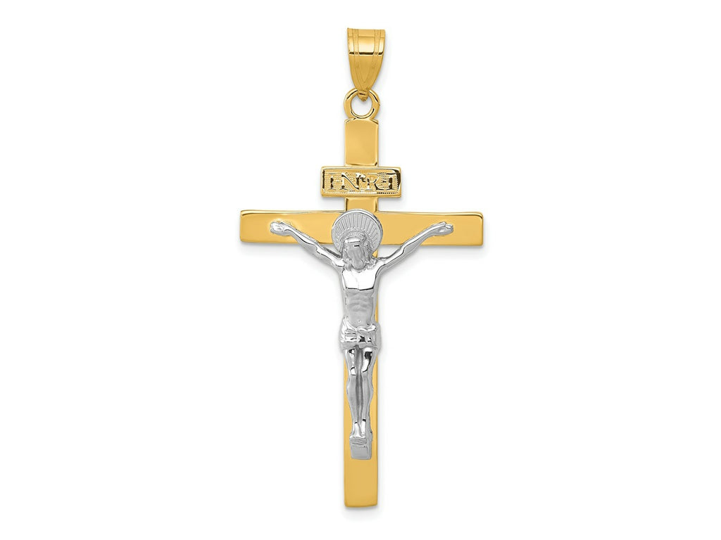 FJC Finejewelers 10 kt Two Tone Gold Two-tone INRI Crucifix Charm 51 x 24 mm