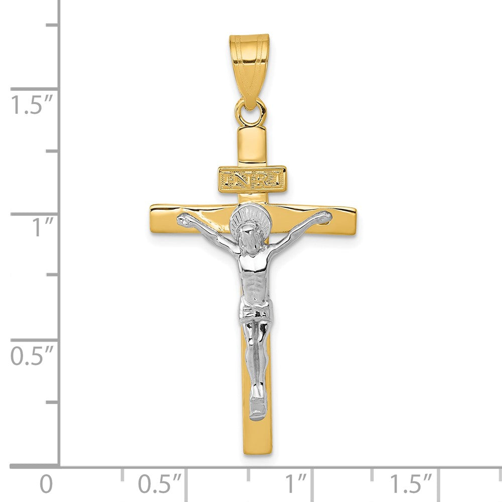 FJC Finejewelers 10 kt Two Tone Gold Two-tone INRI Crucifix Charm 44 x 21 mm