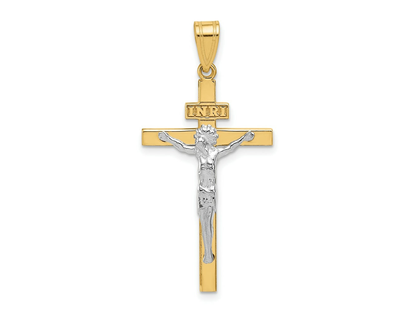 FJC Finejewelers 10 kt Two Tone Gold Two-tone INRI Crucifix Charm 37 x 17 mm
