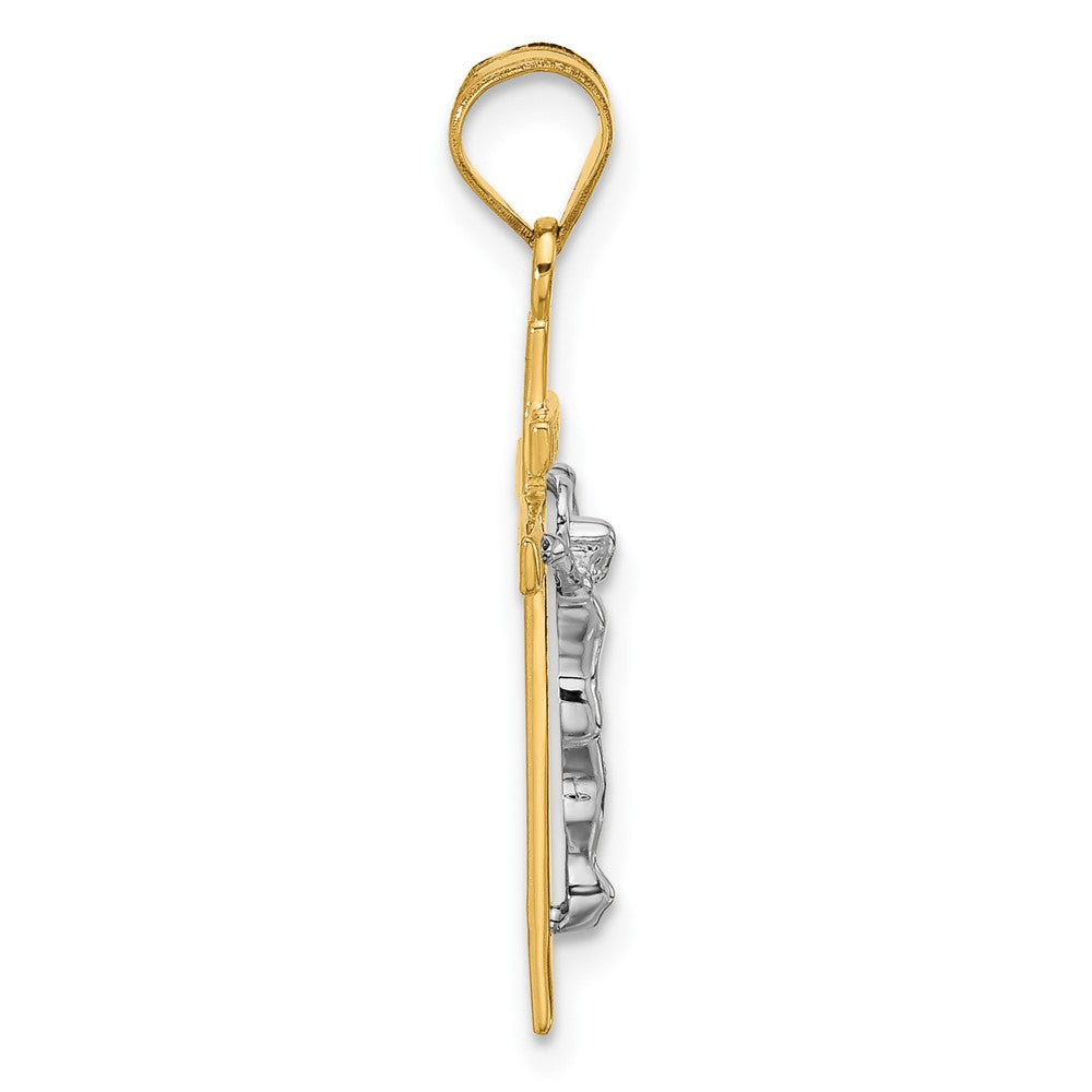 FJC Finejewelers 10 kt Two Tone Gold Two-tone INRI Crucifix Charm 30 x 14 mm