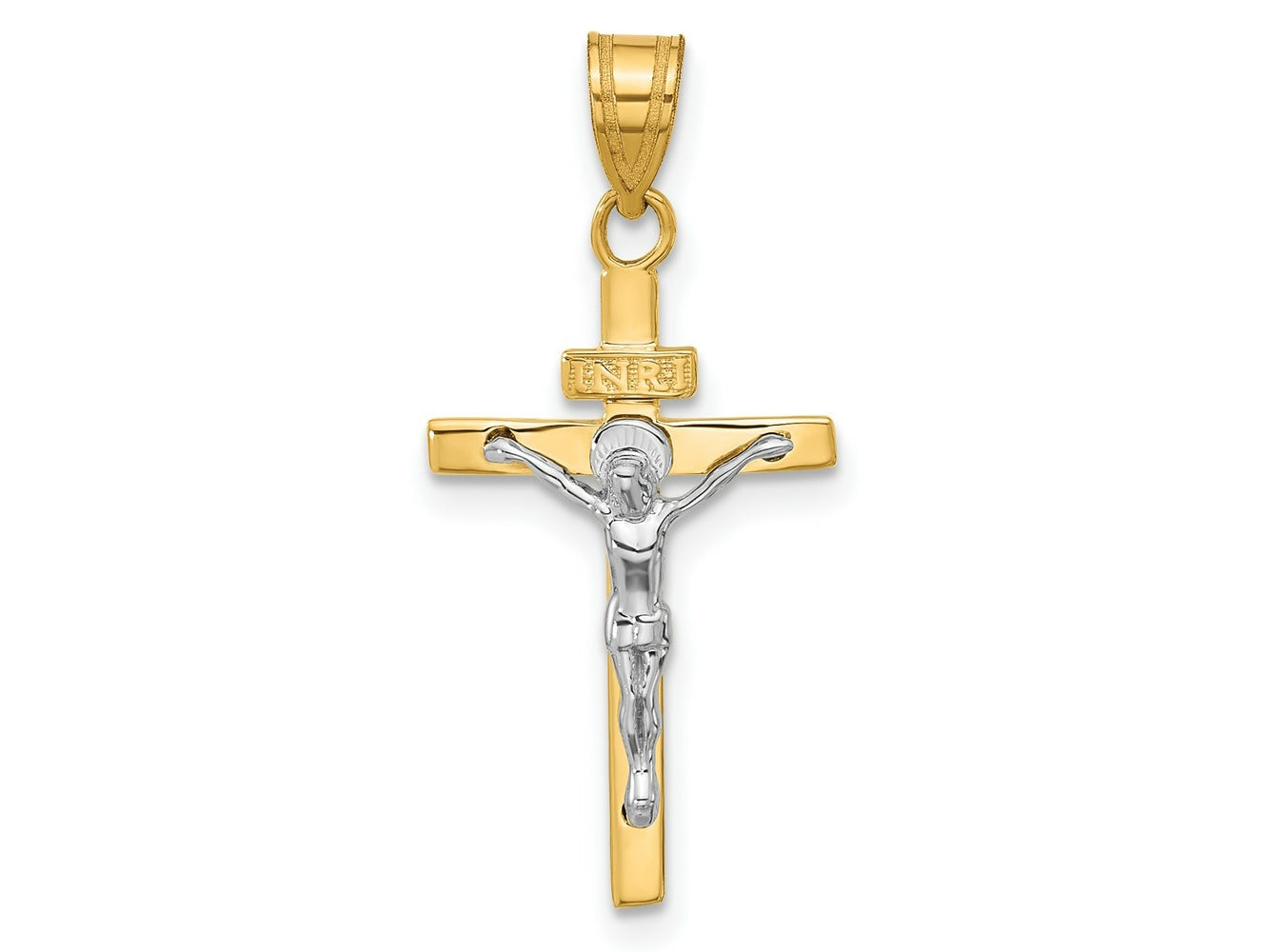 FJC Finejewelers 10 kt Two Tone Gold Two-tone INRI Crucifix Charm 30 x 14 mm