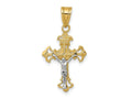 FJC Finejewelers 10 kt Two Tone Gold Two-tone INRI Crucifix Charm 26 x 14 mm