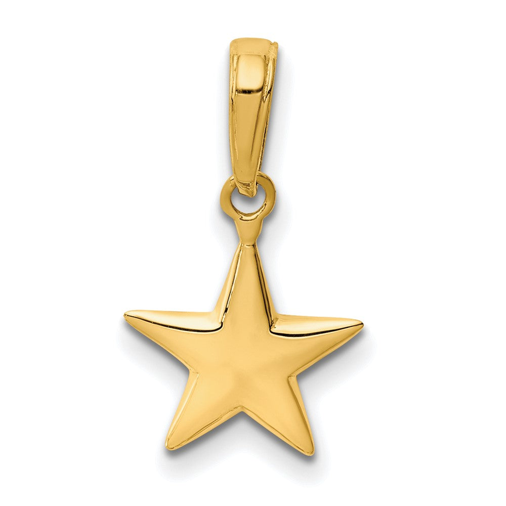 FJC Finejewelers 10 kt Yellow Gold Small Polished 3-D Star Charm 17 x 11 mm