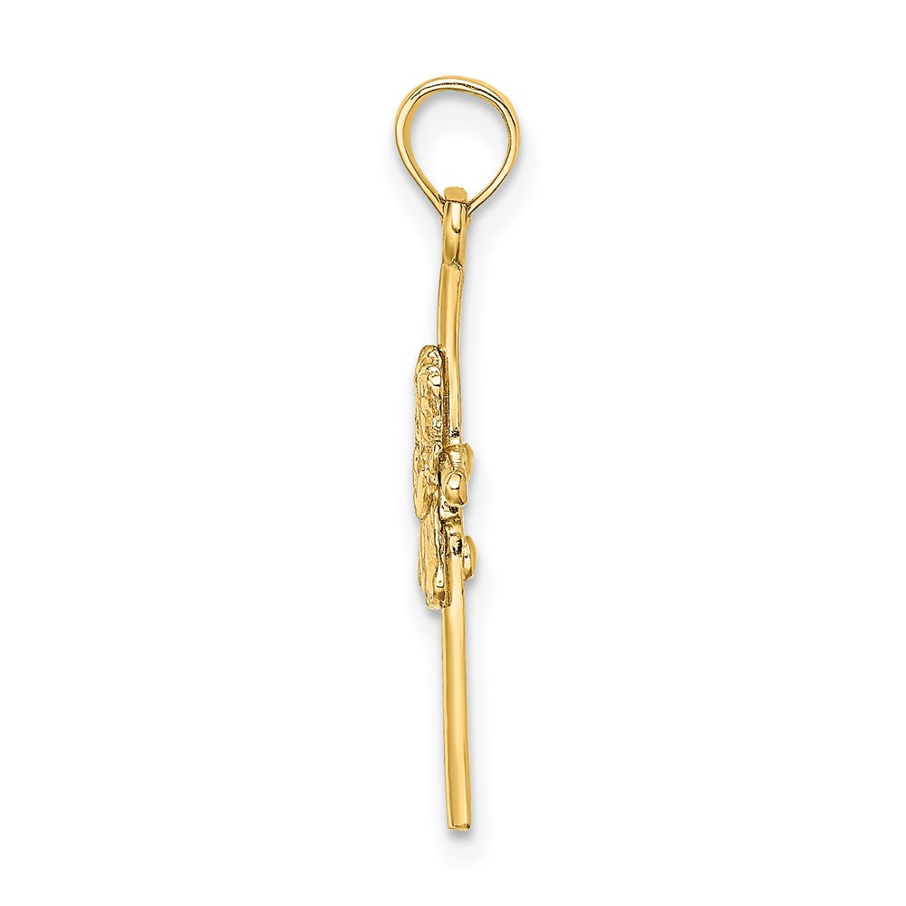 FJC Finejewelers 10 kt Yellow Gold Praying Girl Cross Charm 24 x 14 mm