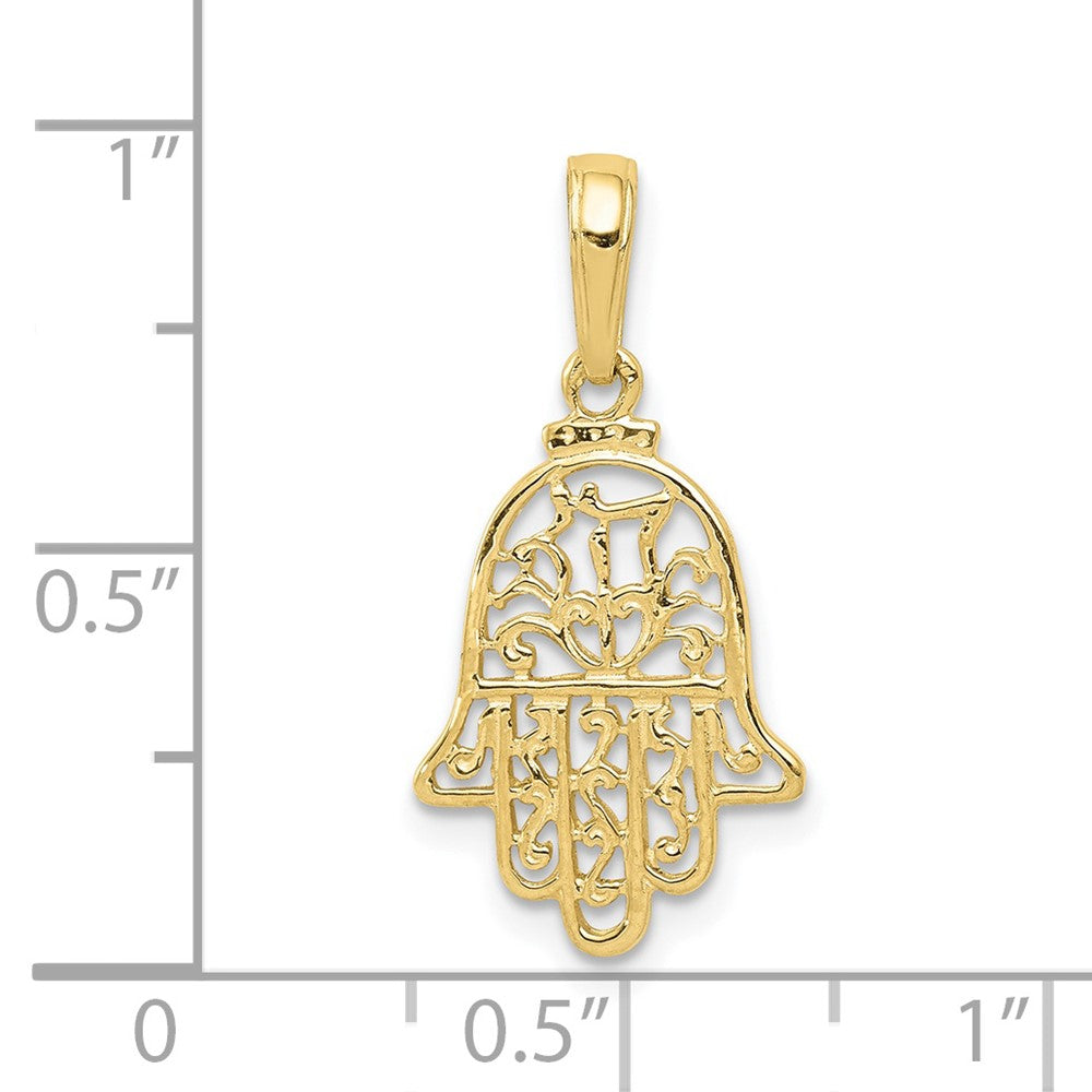 FJC Finejewelers 10 kt Yellow Gold Chamseh Charm 23 x 12 mm