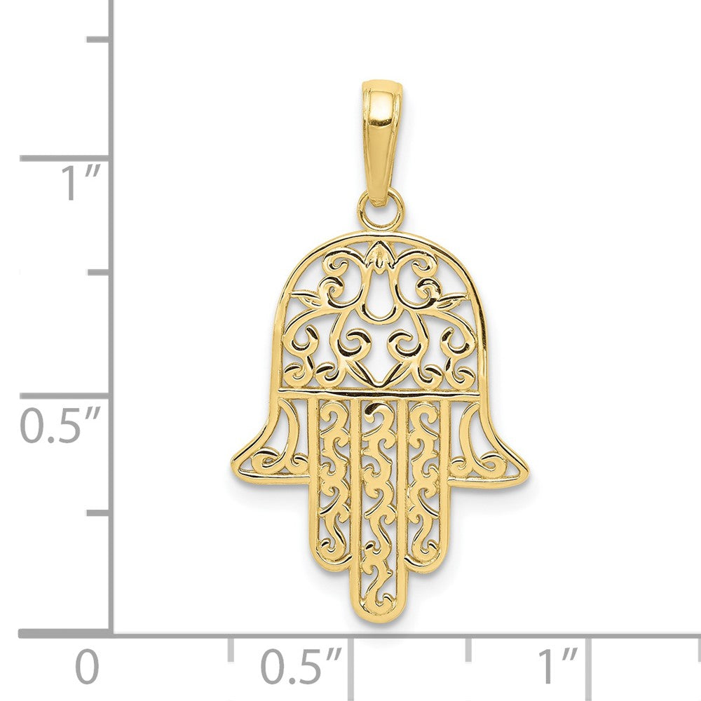 FJC Finejewelers 10 kt Yellow Gold Chamseh Charm 30 x 15 mm
