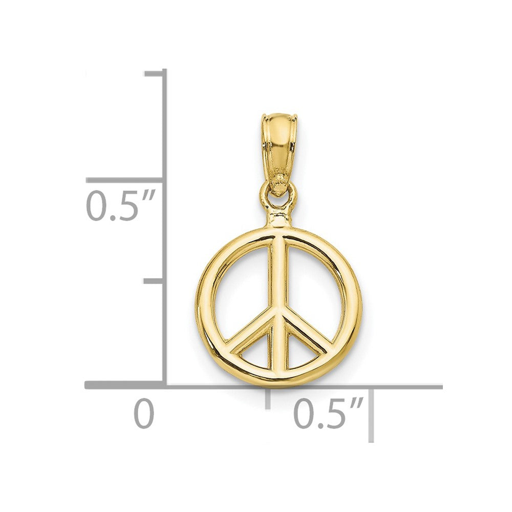 FJC Finejewelers 10 kt Yellow Gold Polished Peace Symbol Charm 15 x 10 mm