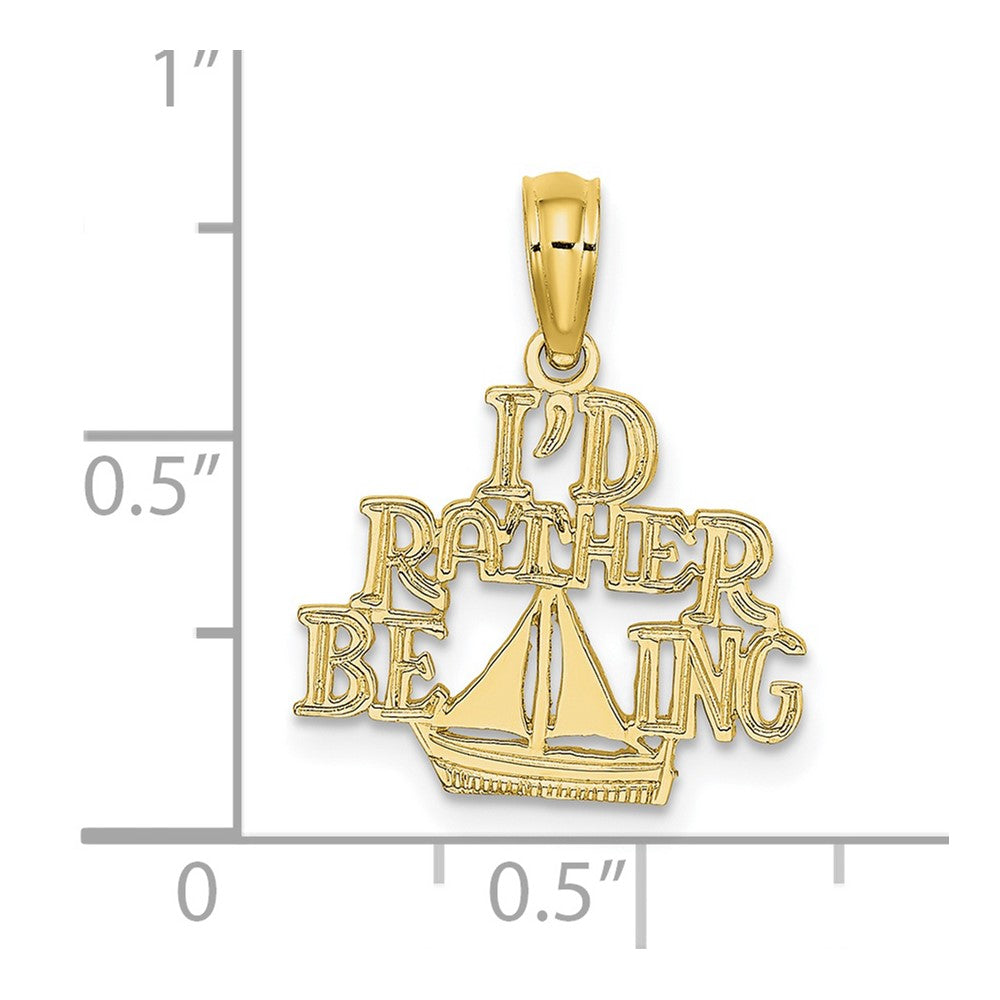 FJC Finejewelers 10 kt Yellow Gold I'D RATHER BE SAILING Charm 18 x 14 mm