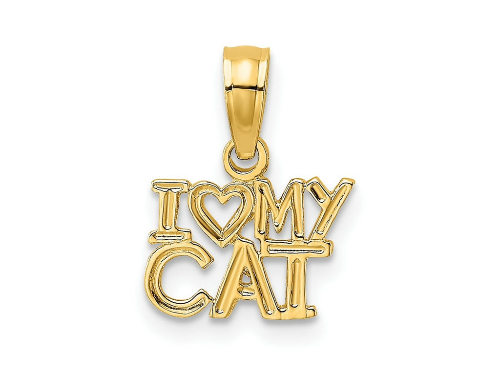 FJC Finejewelers 10 kt Yellow Gold I HEART MY CAT Charm 11 x 10 mm