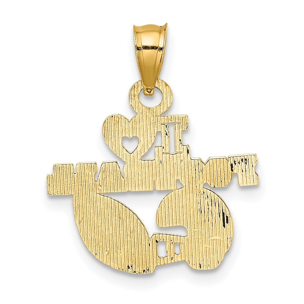 FJC Finejewelers 10 kt Yellow Gold I HEART FOOTBALL Charm 13 x 17 mm