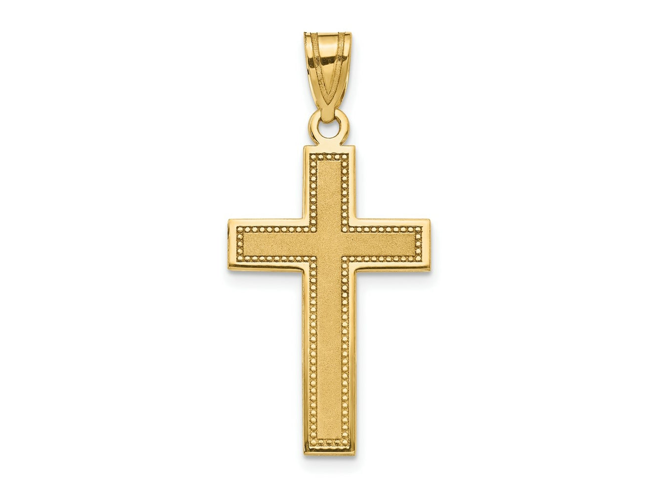 FJC Finejewelers 10 kt Yellow Gold Large Satin Cross Charm 31 x 16 mm