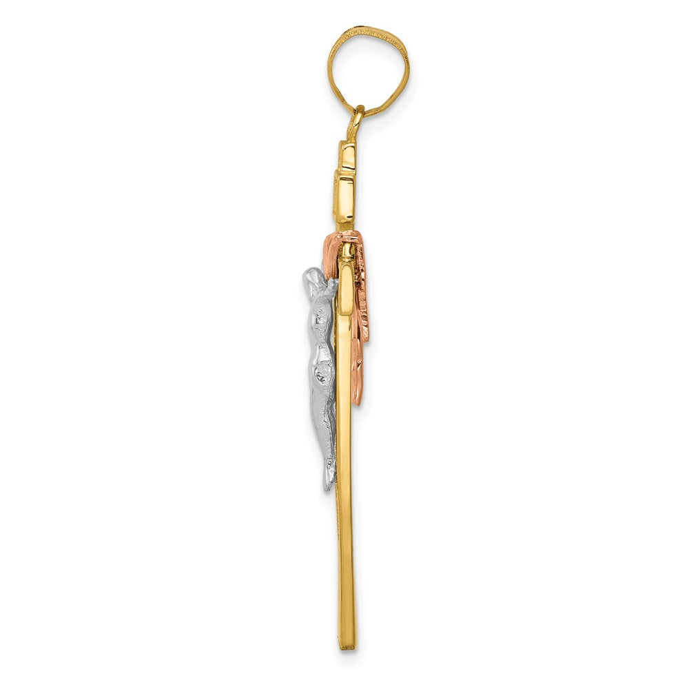 FJC Finejewelers 10 kt Tri Color Gold Tri-color Large Draped INRI Crucifix Charm 32 x 19 mm