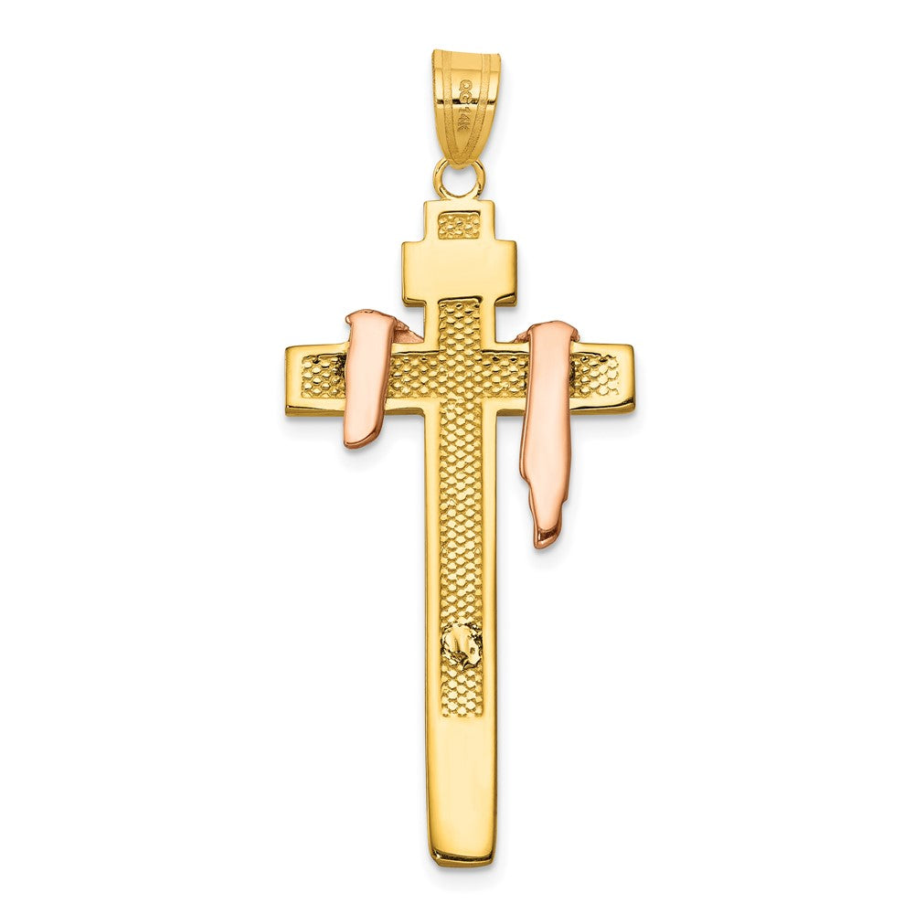 FJC Finejewelers 10 kt Tri Color Gold Tri-color Large Draped INRI Crucifix Charm 32 x 19 mm