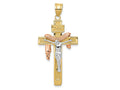 FJC Finejewelers 10 kt Tri Color Gold Tri-color Large Draped INRI Crucifix Charm 32 x 19 mm