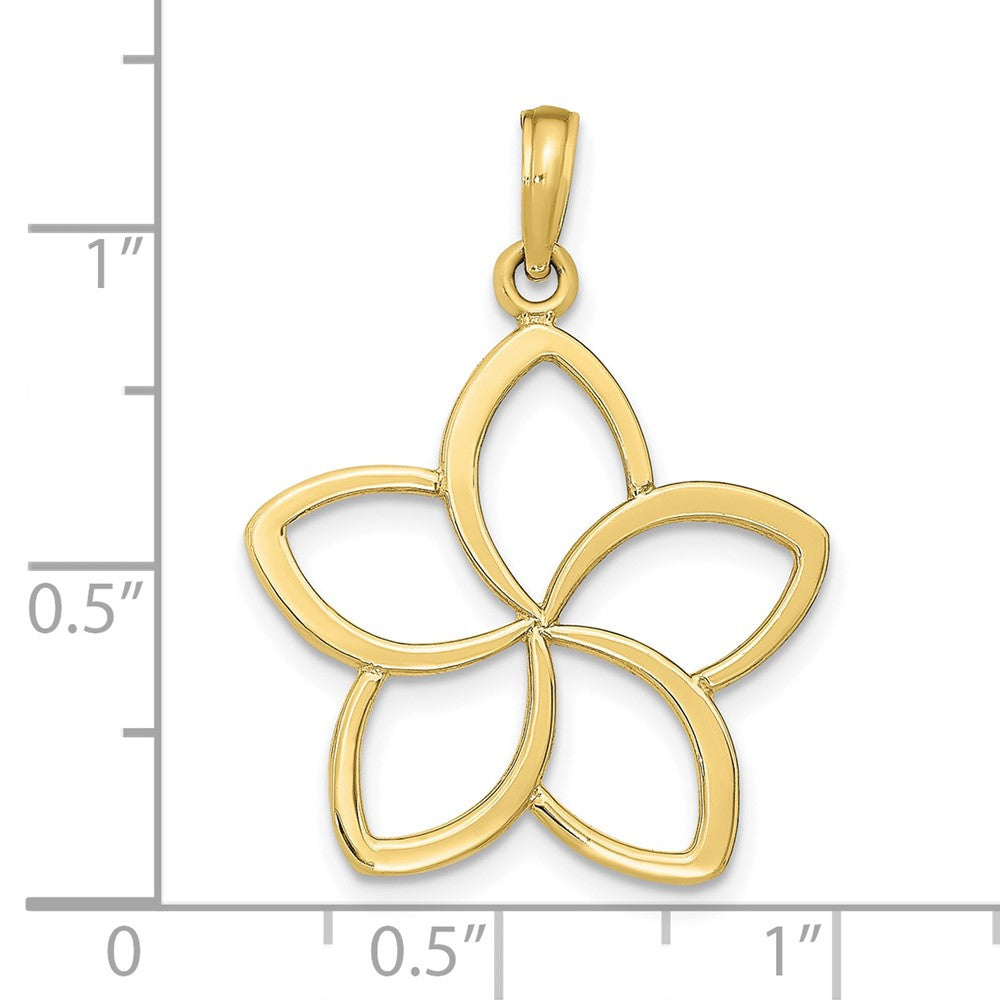 FJC Finejewelers 10 kt Yellow Gold Polished Cut Out Flower Charm 24 x 24 mm