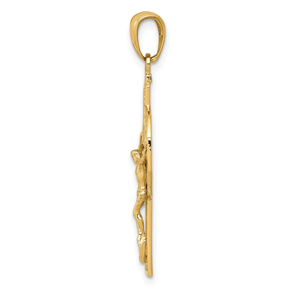 FJC Finejewelers 10 kt Yellow Gold Polished Celtic Crucifix Charm 35 x 16 mm