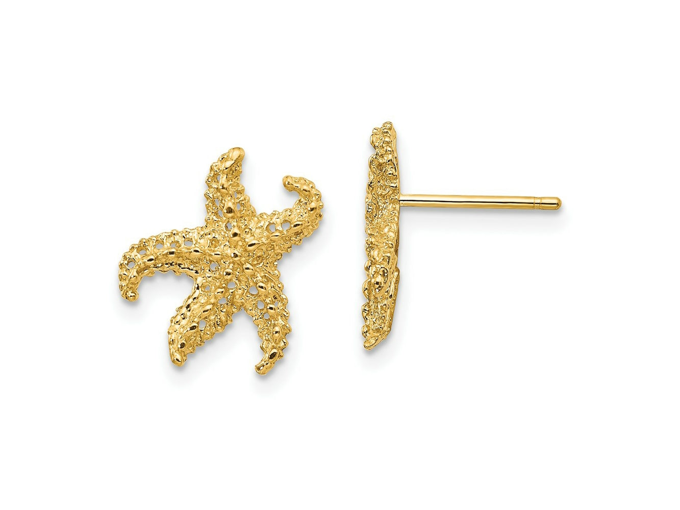 FJC Finejewelers 10 kt Yellow Gold Button Starfish Earrings 14 mm x 11 mm