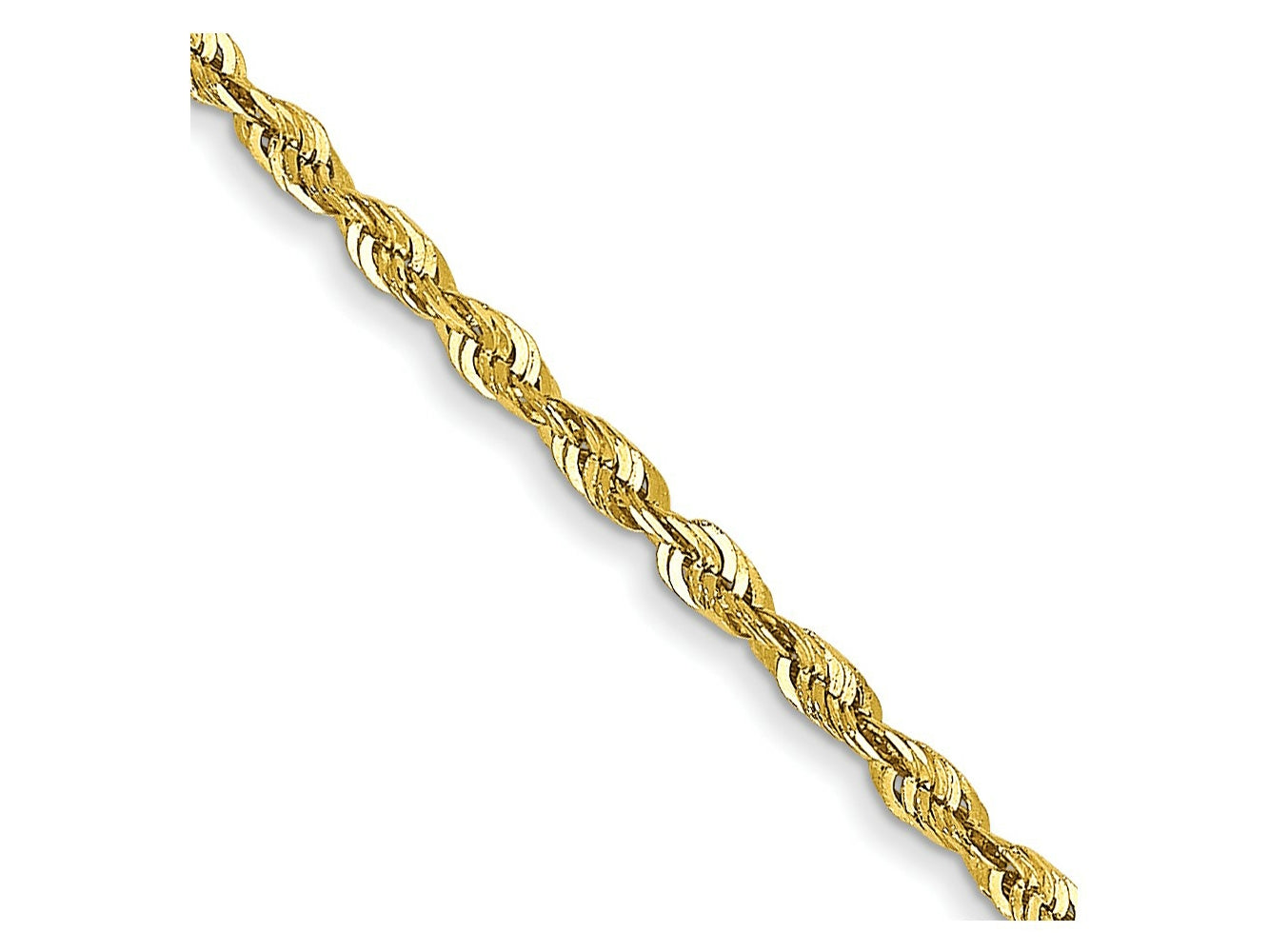 FJC Finejewelers 10 kt Yellow Gold Extra-Light Bright Cut Rope Chain 22 Inches x 1.5 mm