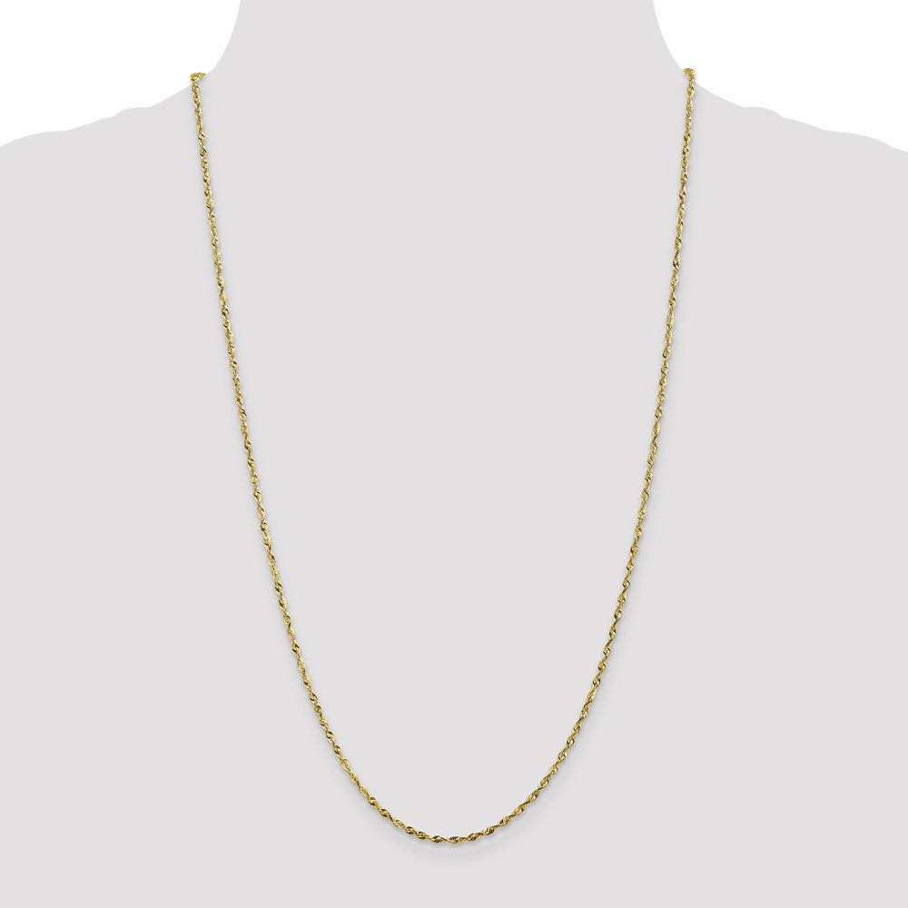 FJC Finejewelers 10 kt Yellow Gold Extra-Light Bright Cut Rope Chain 22 Inches x 1.8 mm