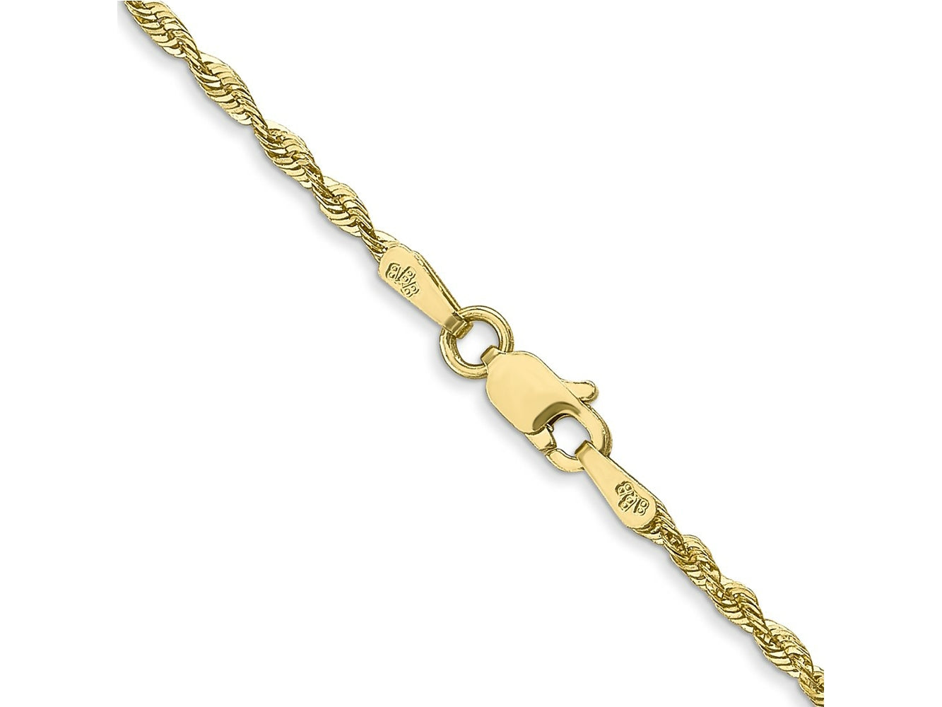FJC Finejewelers 10 kt Yellow Gold Extra-Light Bright Cut Rope Chain 22 Inches x 1.8 mm