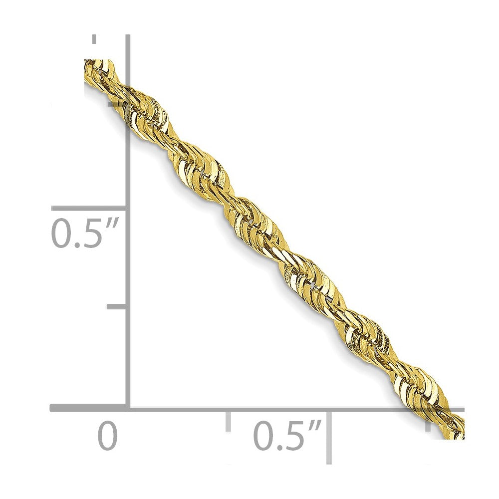 FJC Finejewelers 10 kt Yellow Gold Extra-Light Bright Cut Rope Chain 22 Inches x 2.25 mm
